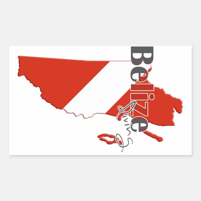 Adesivo Retangular Belize Diving (Frente)