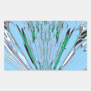 Adesivo Retangular Belo Aqua Azul Azul Incrível Arte Floral