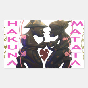 Adesivo Retangular Belo Casal Africano Incrível: Uma Arte Romântica