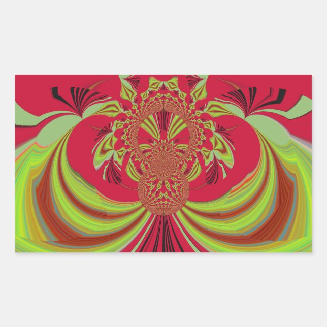 Adesivo Retangular Belo design vermelho. Co vetor de inspiração (Frente)