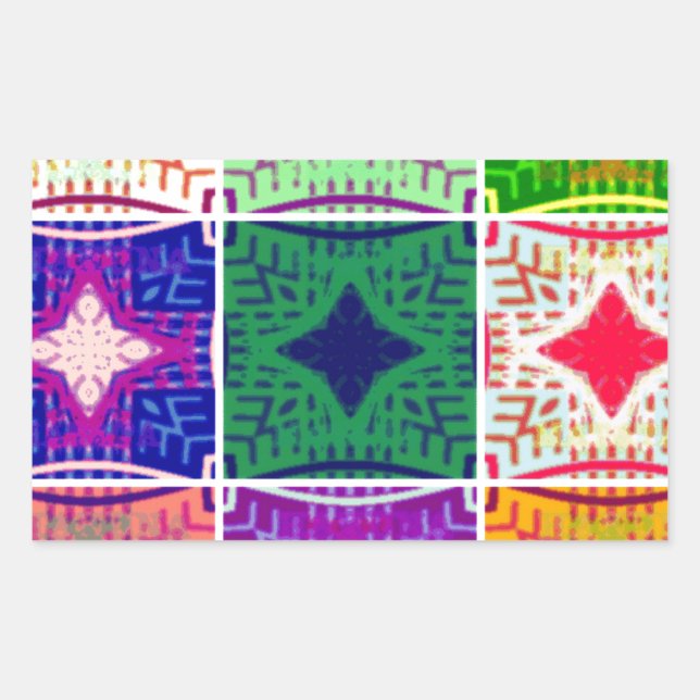 Adesivo Retangular Belo e espantoso padrão de Impressão com controlo  (Frente)