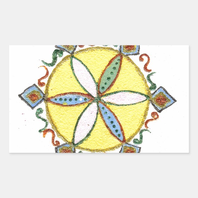 Adesivo Retangular Belo padrão de vetor de estrela inspiracional (Frente)