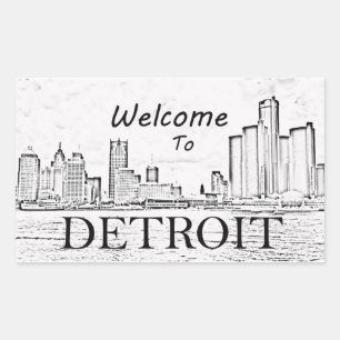 Adesivo Retangular Bem-vindo ao Detroit Sticker