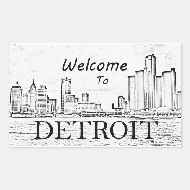 Adesivo Retangular Bem-vindo ao Detroit Sticker (Frente)