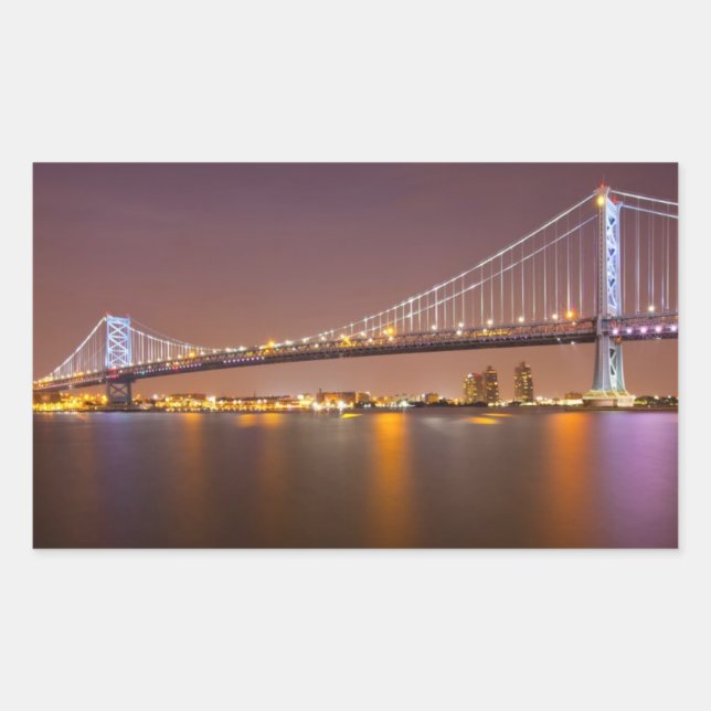 Adesivo Retangular Ben Franklin Bridge (Frente)