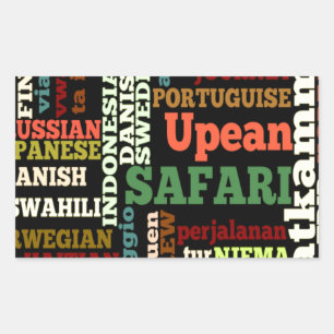 Adesivo Retangular Bênçãos internacionais de Viagem