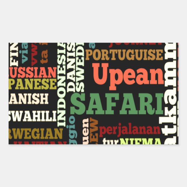 Adesivo Retangular Bênçãos internacionais de Viagem (Frente)