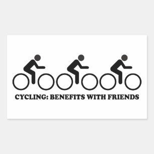 Adesivo Retangular Benefícios do Ciclismo com Amigos