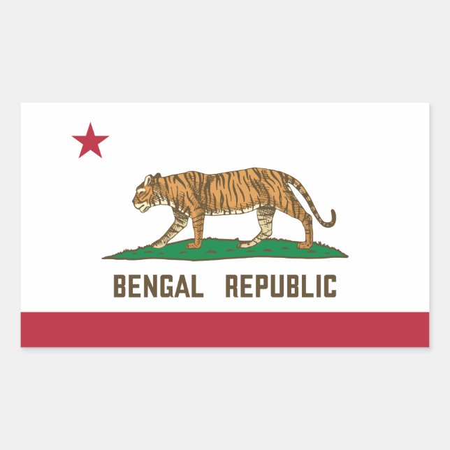 Adesivo Retangular Bengala República Tiger Flag Bengali Pride (Frente)