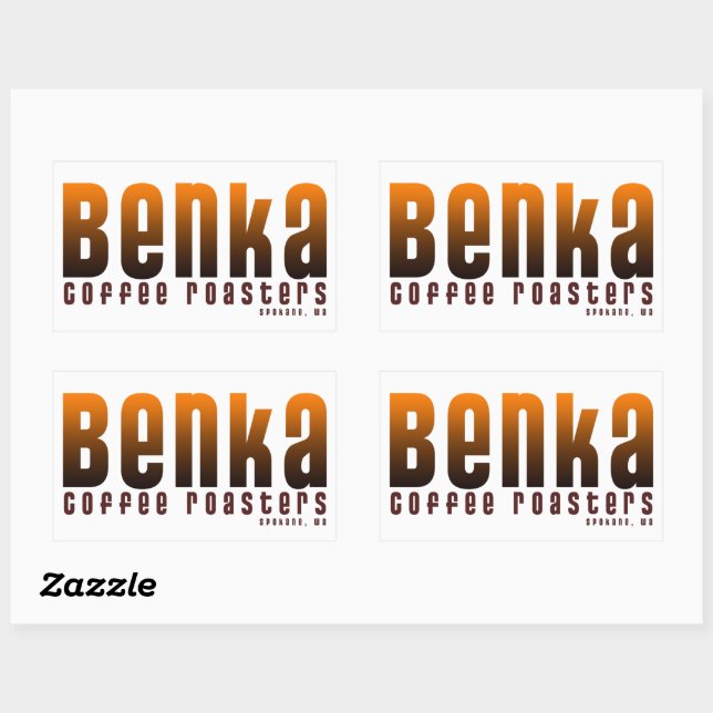 Adesivo Retangular Benka Coffee Roasters Sticker 5x3 (Folha)