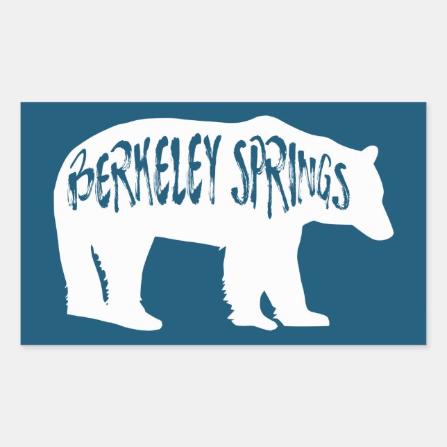 Adesivo Retangular Berkeley Primavera West Virginia Bear (Frente)