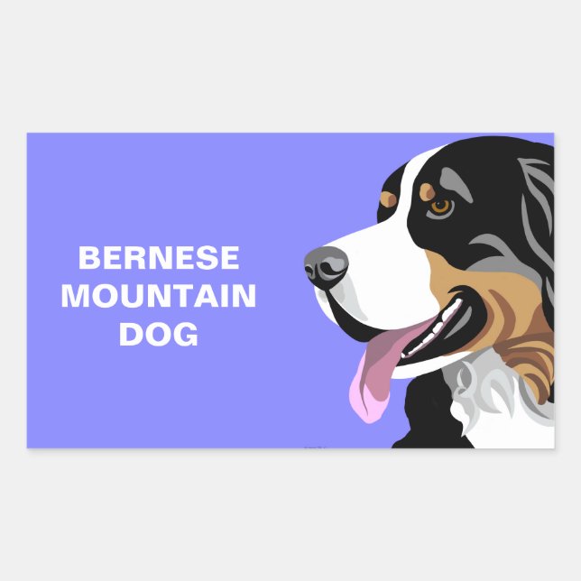 Adesivo Retangular Bernese Mountain Dog Stickers (Frente)