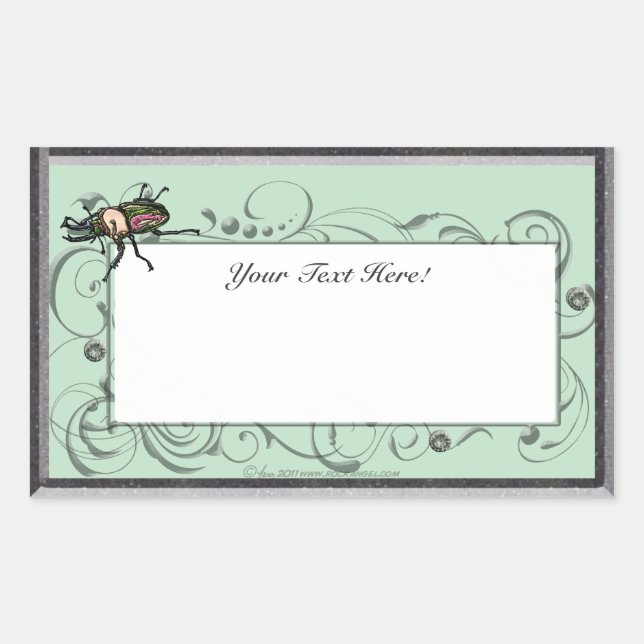 Adesivo Retangular Besouro Arco-Íris (Frente)