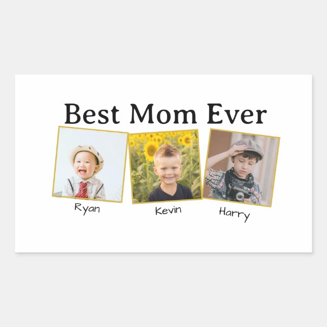 Adesivo Retangular Best Mom Ever (Frente)