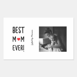 Adesivo Retangular Best Mom Ever Customizable Name