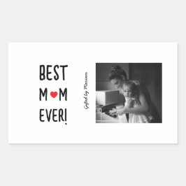 Adesivo Retangular Best Mom Ever Customizable Name