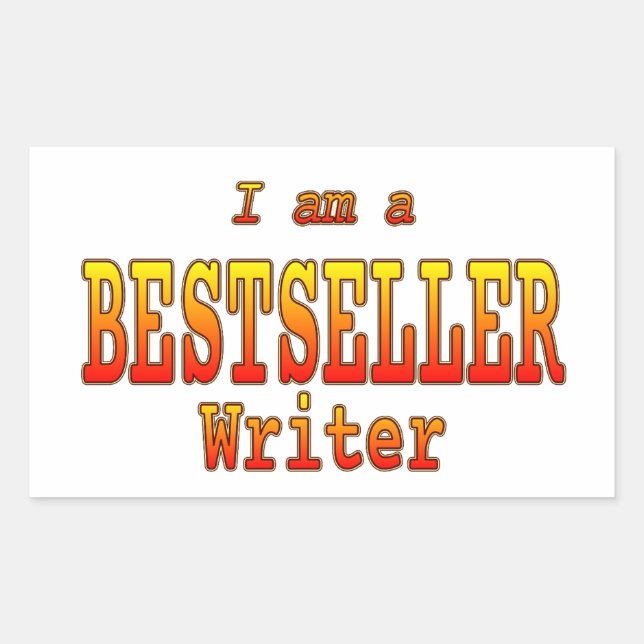 Adesivo Retangular Bestseller Writer Stickers (Frente)