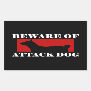 Adesivo Retangular Beware do cão de ataque - Basenji