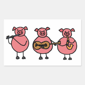 Adesivo Retangular BF- Três Pequenos Pigs Musicais