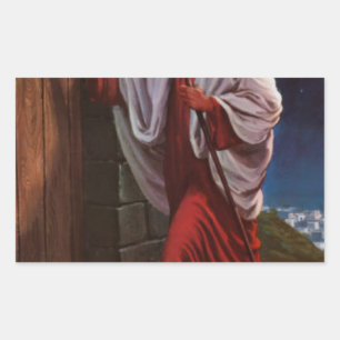 Adesivo Retangular bíblia fé Jesus Cristo pintura antiga