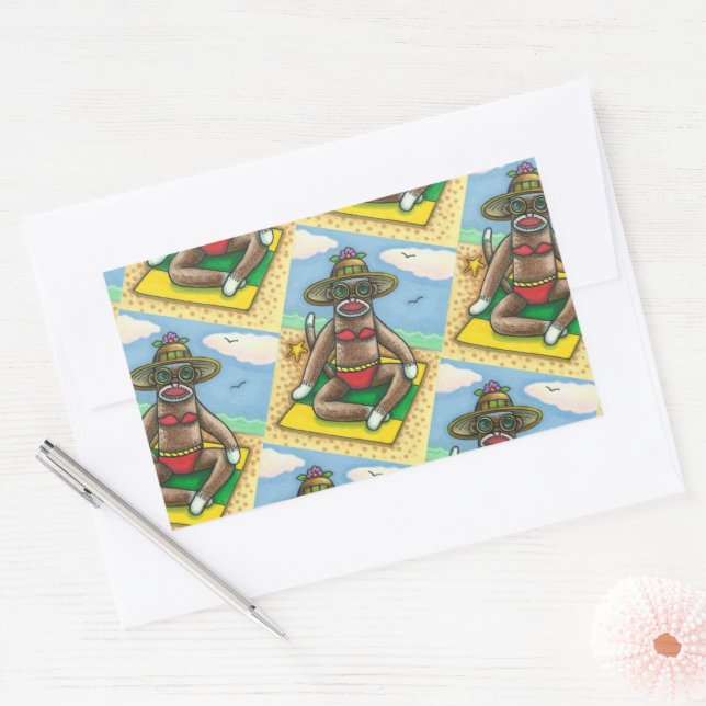 ADESIVO RETANGULAR BICHETE VERMELHO DA CHAVE BIKINI, ENGRAÇADO NA CAR (Envelope)