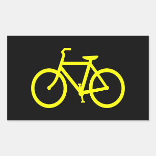 Adesivo Retangular Bicicleta Amarela