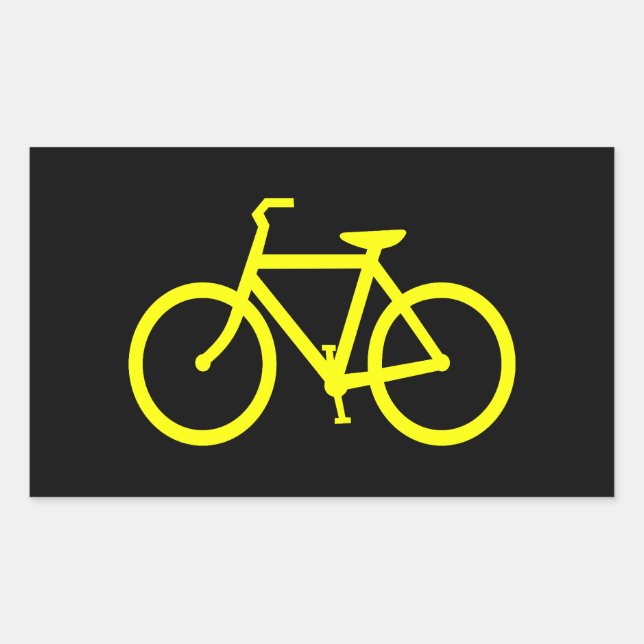 Adesivo Retangular Bicicleta Amarela (Frente)