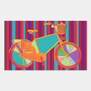 Adesivo Retangular bicicleta - biking + bicicleta
