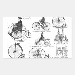 Adesivo Retangular Bicicleta de Roda Alta Penny Farthing