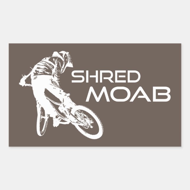 Adesivo Retangular Bicicleta Montanha Shred Moab (Frente)