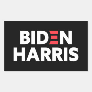 Adesivo Retangular Biden / Harris Campanha Eleitoral Preto e Branco