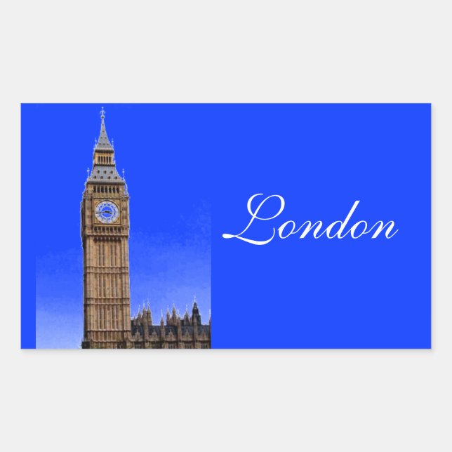 Adesivo Retangular Big Ben - Londres (Frente)