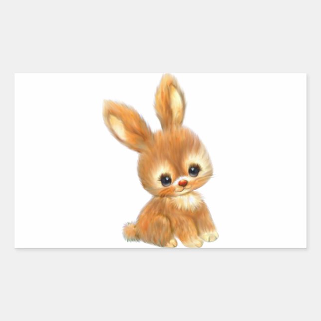 Adesivo Retangular Big Eyed Bunny (Frente)
