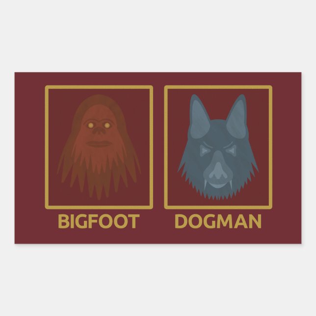 Adesivo Retangular Bigfoot & Dogman Sticker (Frente)