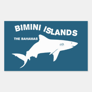 Adesivo Retangular Bimini Islands Scuba Mergulhando Com Tubarões - Ba