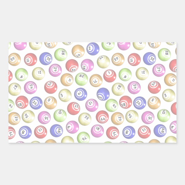 Adesivo Retangular Bingo Balls (Frente)