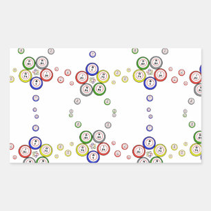 Adesivo Retangular Bingo Balls