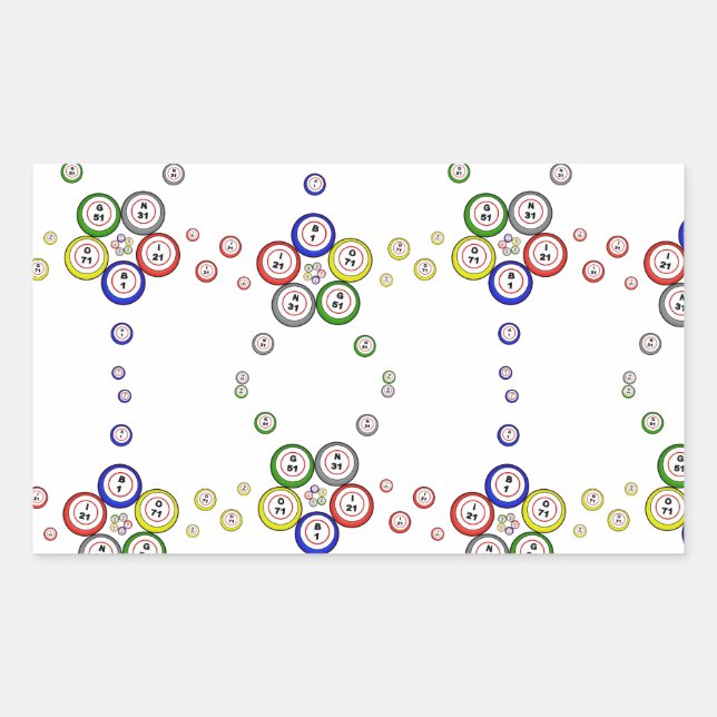 Adesivo Retangular Bingo Balls (Frente)