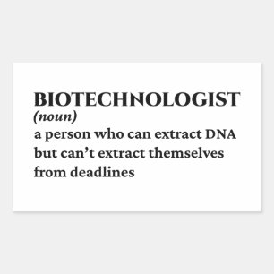 Adesivo Retangular Biotech Scientist Funny Definition