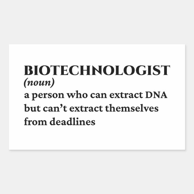 Adesivo Retangular Biotech Scientist Funny Definition (Frente)