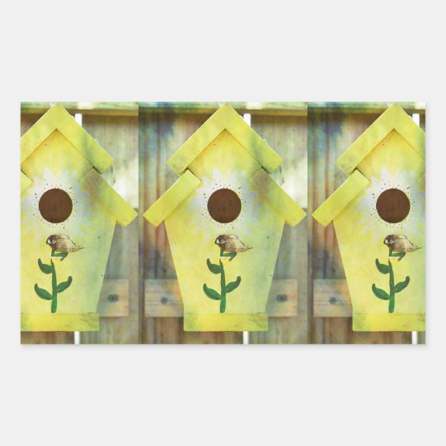 Adesivo Retangular Birdhouse por Shirley Taylor (Frente)