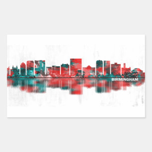 Adesivo Retangular Birmingham Alabama Skyline