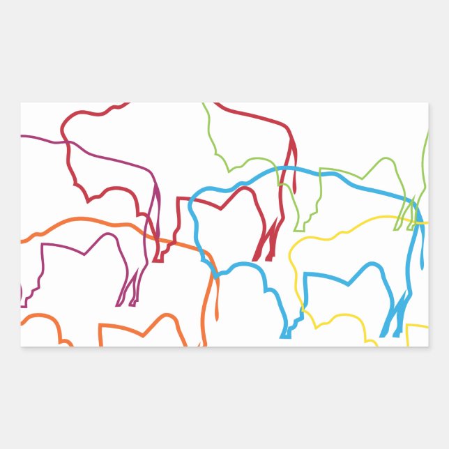 Adesivo Retangular bison orgulho blur (Frente)