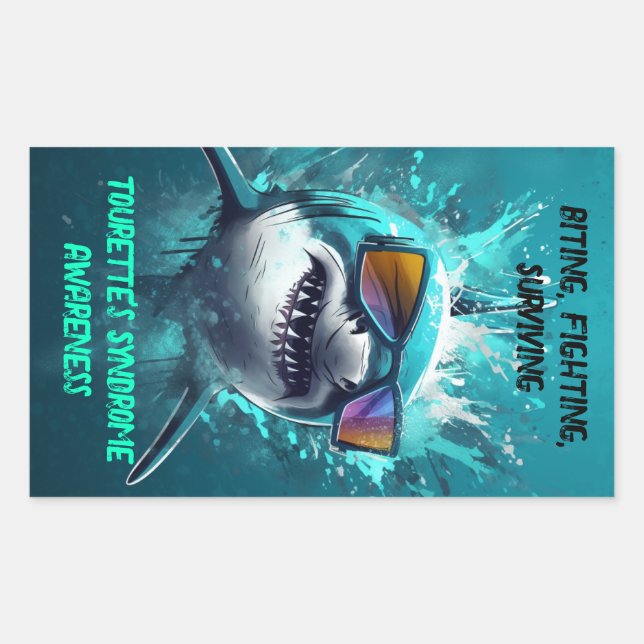 Adesivo Retangular Biting Fighting Sobrevivendo Tourette's Sticker (Frente)