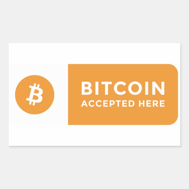 Adesivo Retangular bitmoney aceite aqui autocolante (Frente)