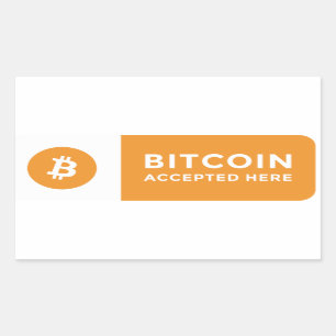 Adesivo Retangular bitmoney aceite aqui autocolante