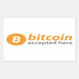 Adesivo Retangular Bitmoney aceite Aqui Retângulo Stickers