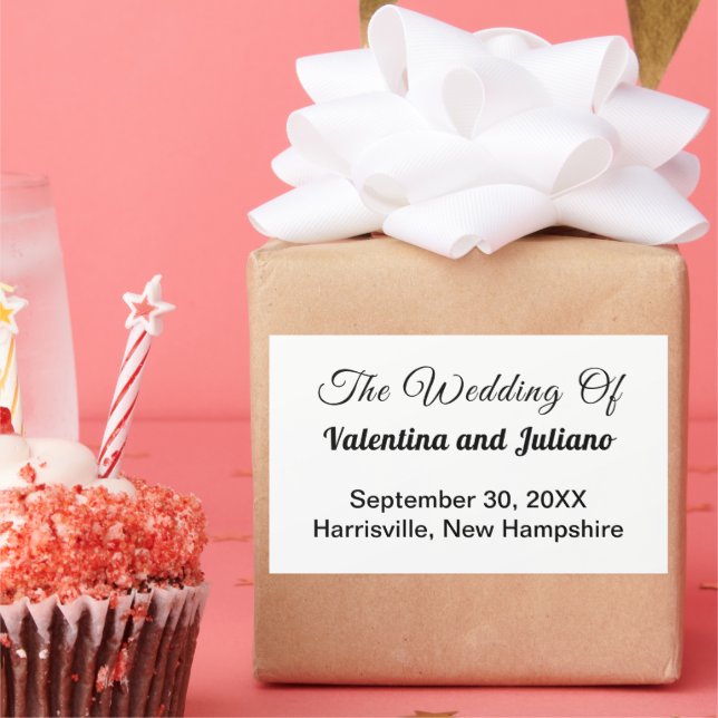 Adesivo Retangular Black and White Wedding Rectangle Sticker (Festa)