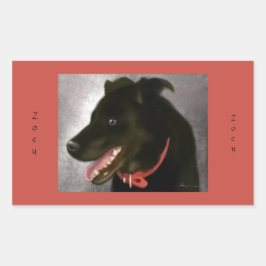 Adesivo Retangular Black Labrador Stickers