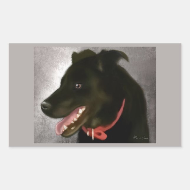 Adesivo Retangular Black Labrador Stickers (Frente)